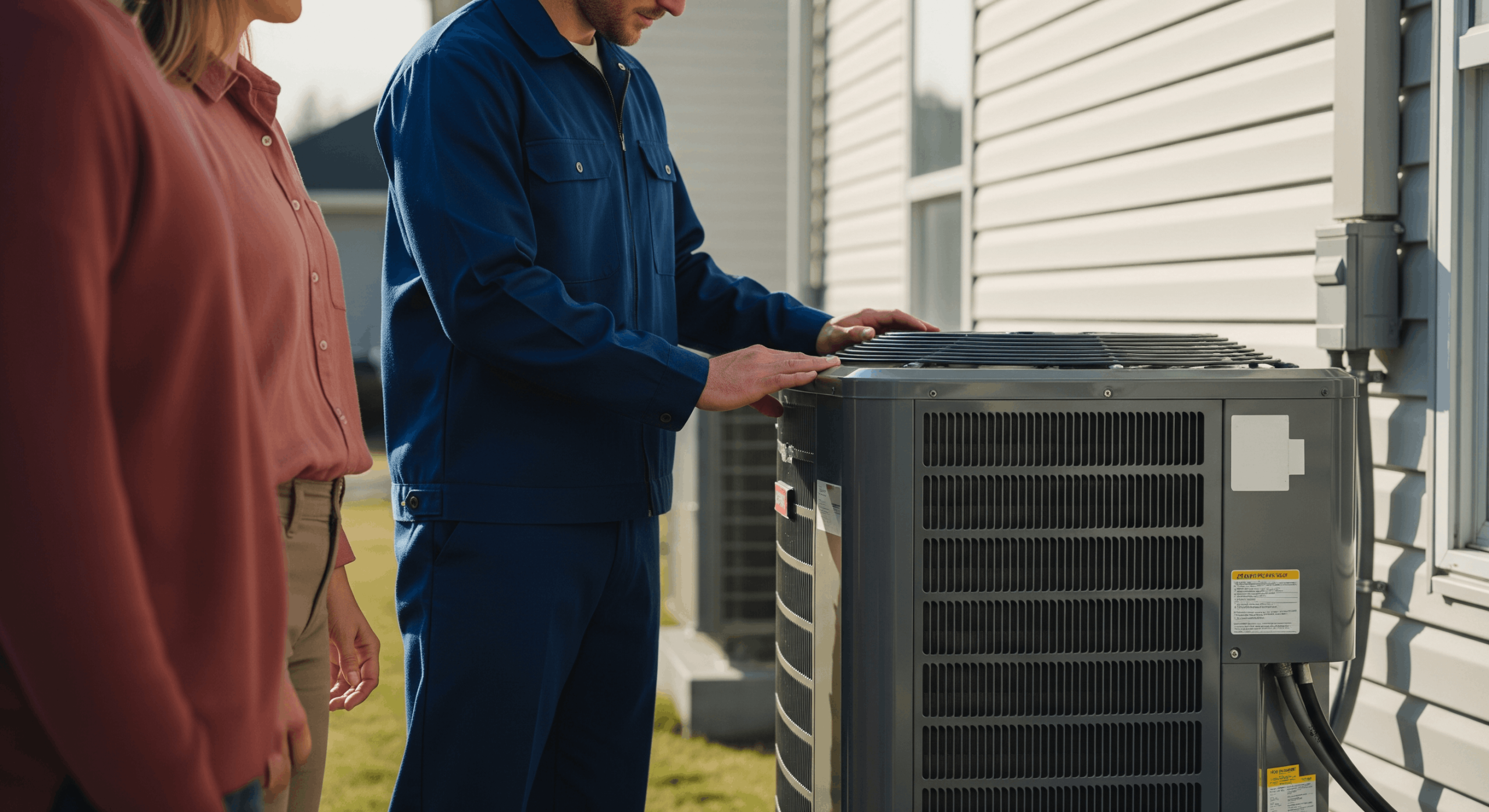 Technician reviewing rebate upgrade options on a tablet