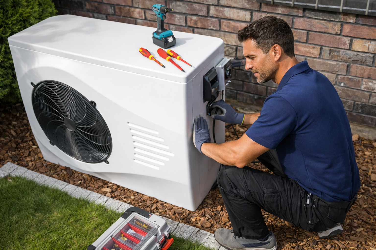 hvac service corona technician performing system maintenance
